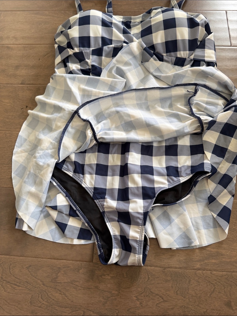 TORRID Navy & White Gingham One-Piece Swimsuit - Picture 2 of 6